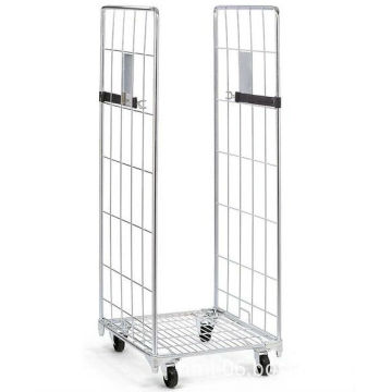 Folding steel laundry industrial trolley